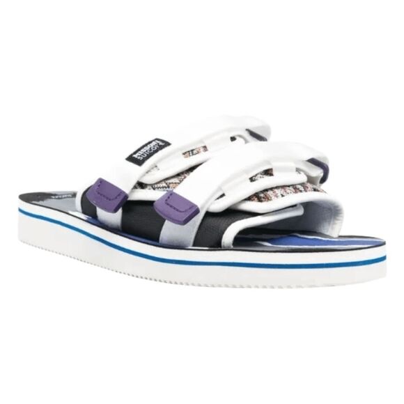 Missoni X Suicoke Collab Moto Slide Sandals White Zig Zag Pattern Slip-On 16 - Picture 3 of 14